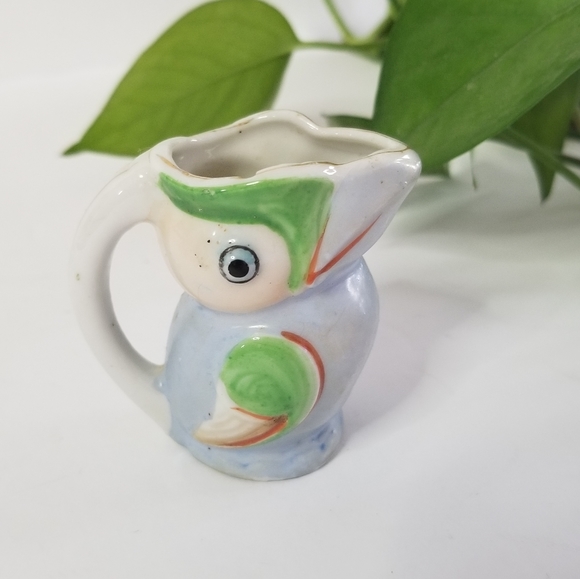 unbranded Other - Antique Little Tropical Bird Pitcher Japan Vintage
